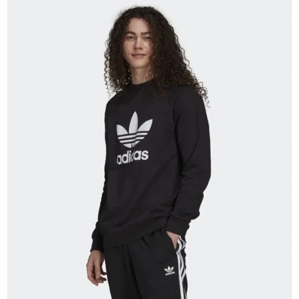 Adidas Originals Adicolor Classics Trefoil Crewneck Sweatshirt Womens S Black